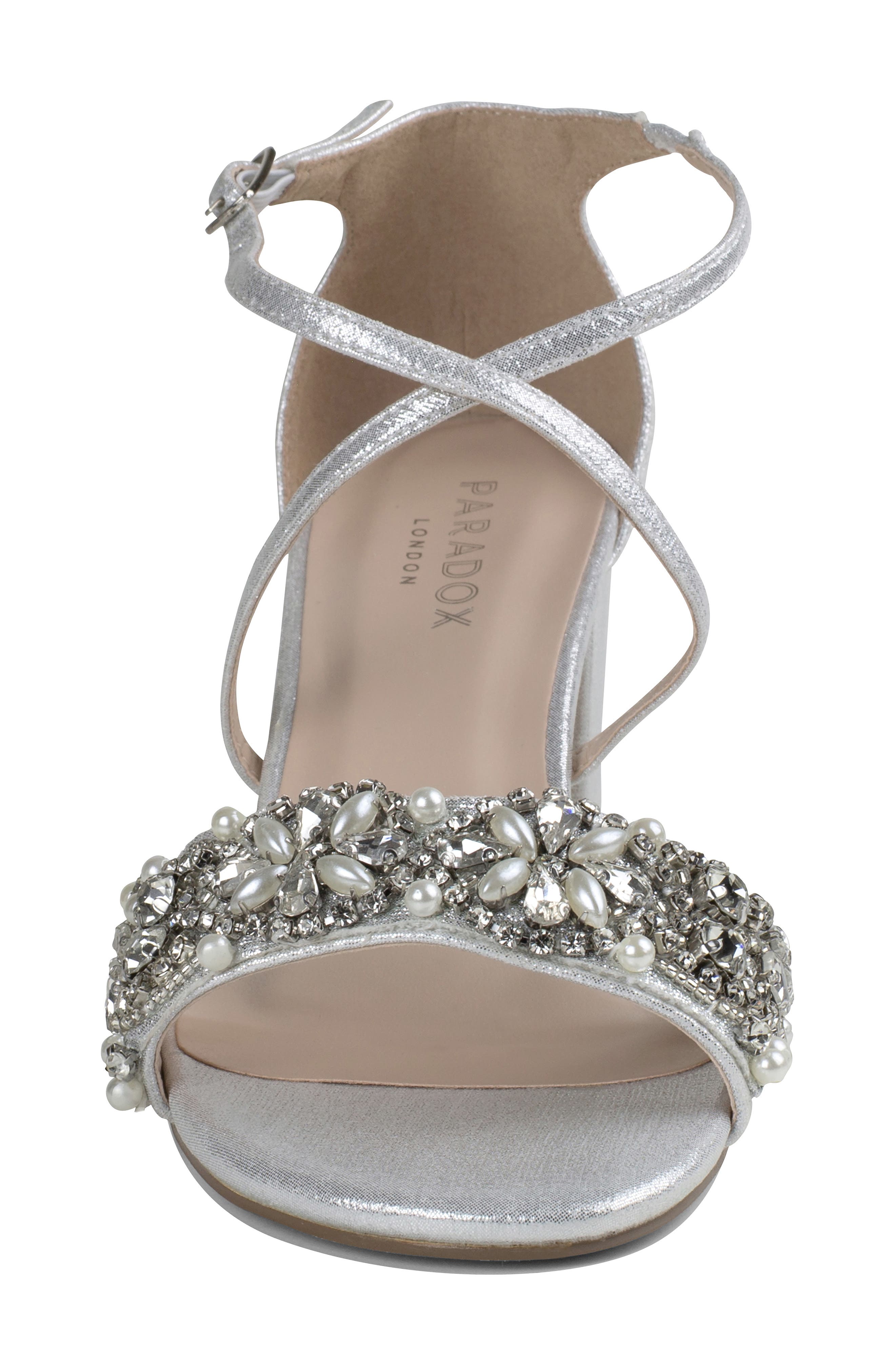 Evangeline Block Heel Sandal, Alternate, color, SILVER
