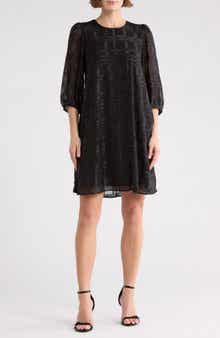 Calvin Klein Metallic Chiffon Shift Dress