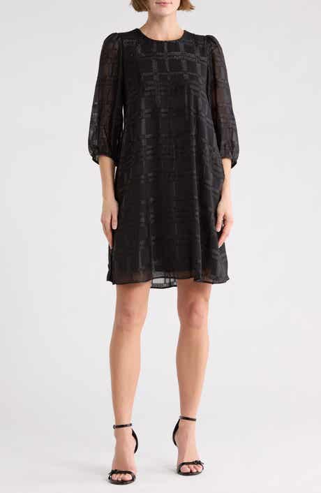 Calvin Klein Metallic Chiffon Shift Dress