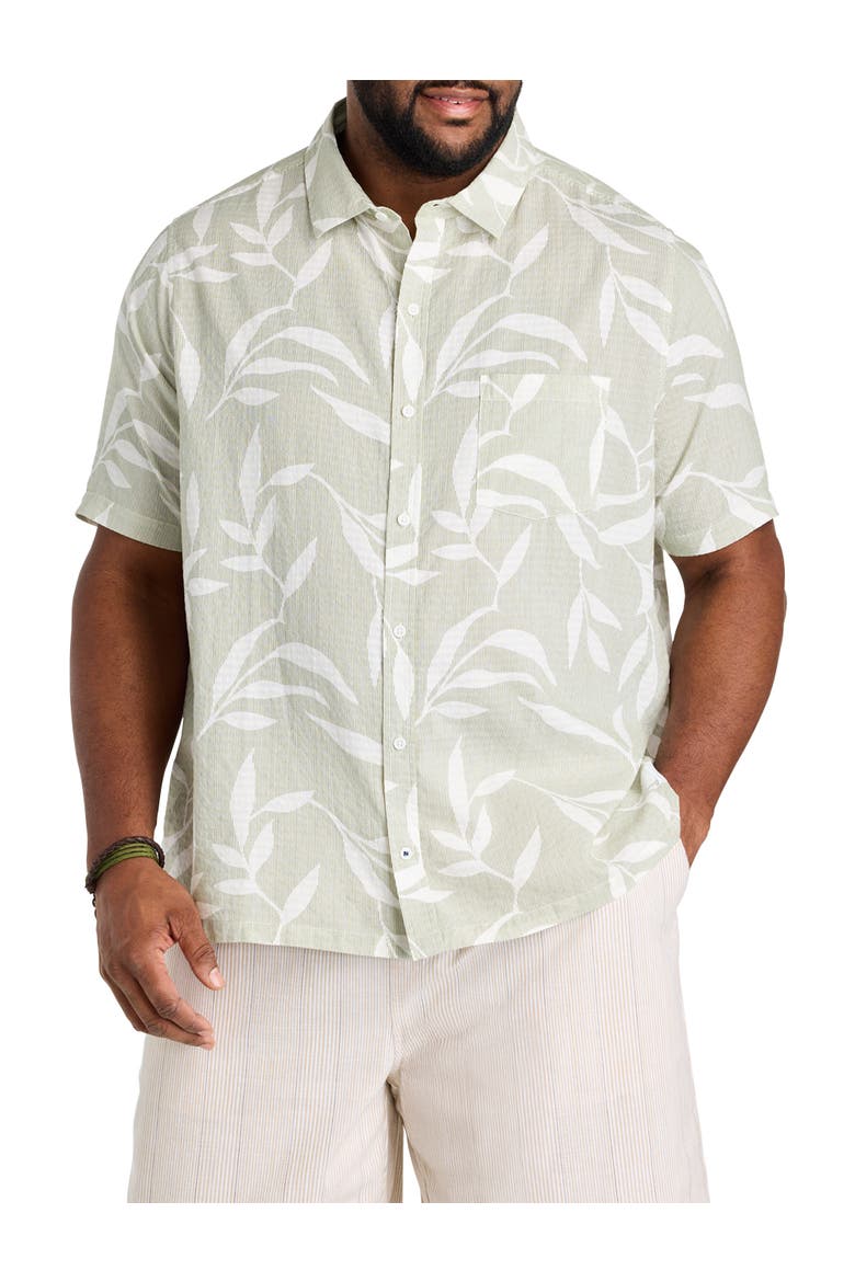Big & Tall Leaf Print Sport Shirt, Main, color, SAIL WHITE