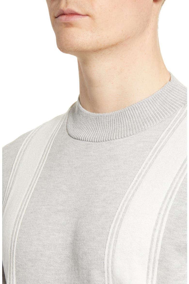 Stripe Mock Neck Sweater, Alternate, color, GREY MULTI