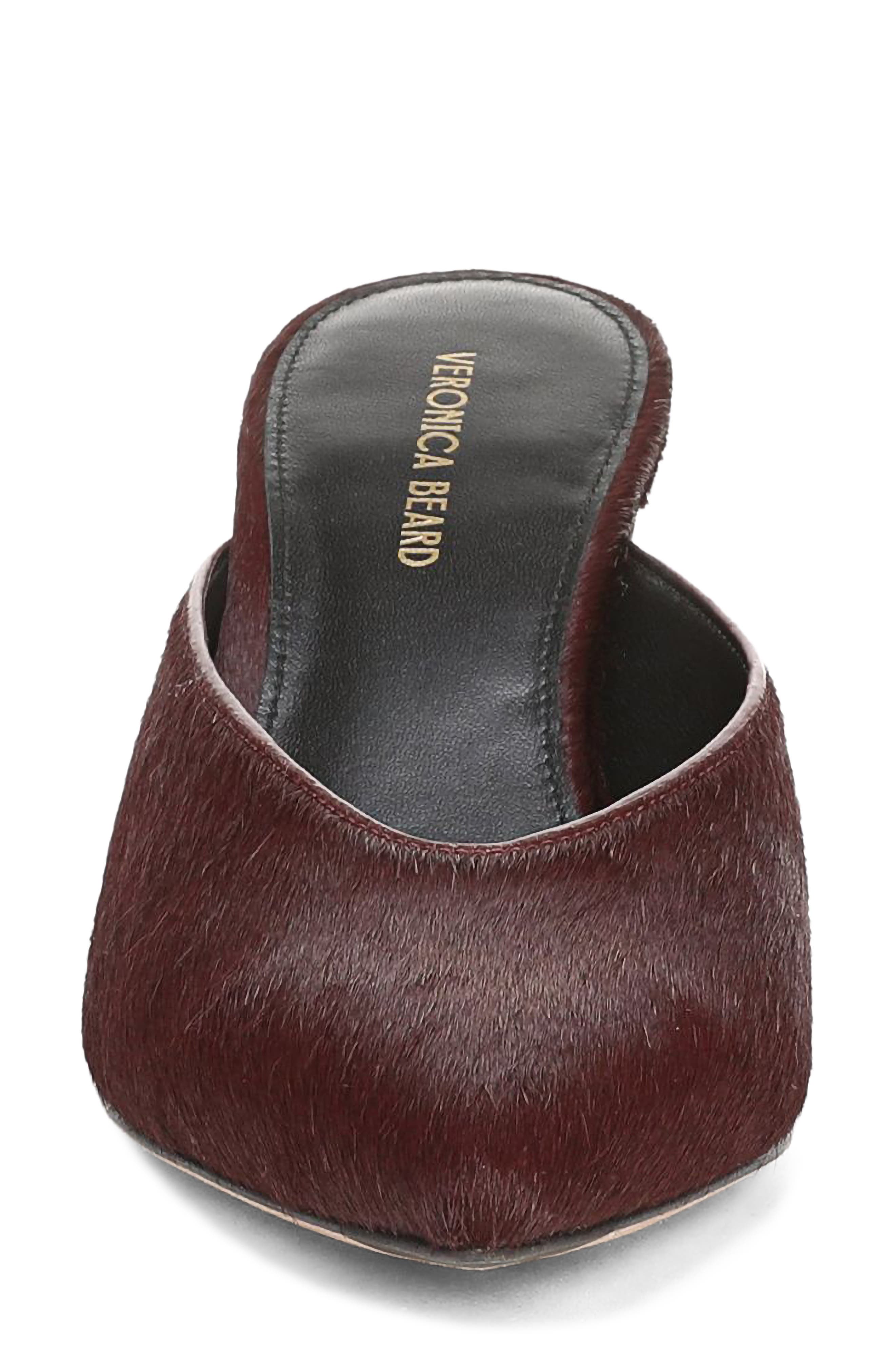 Rochelle Genuine Calf Hair Mule, Alternate, color, BURGUNDY