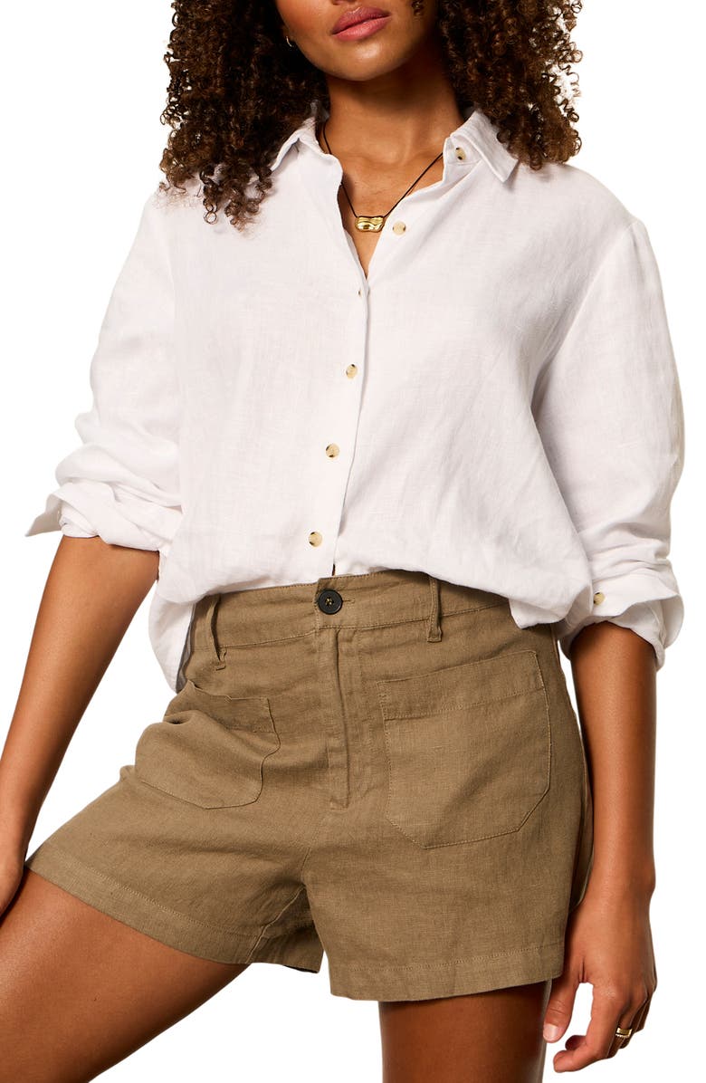 Sanctuary The Marine Linen Shorts, Alternate, color, 