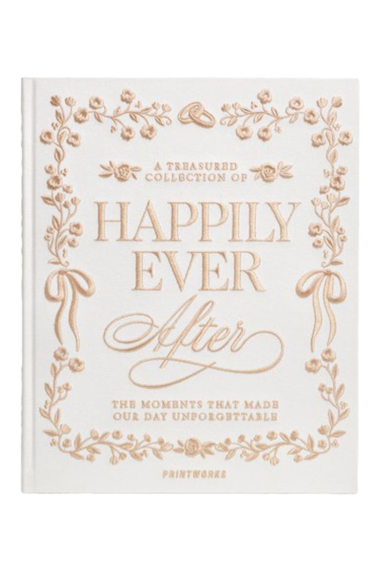 Happily Ever After Embroidered Photo Album, Main, color, BEIGE