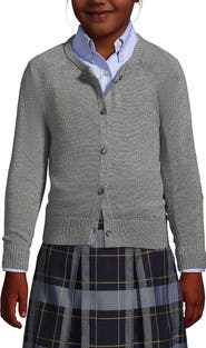 Lands' End School Uniform Girls Cotton Modal Cardigan Sweater