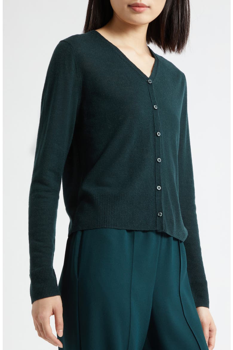Wool V-Neck Cardigan, Alternate, color, JUNIPER