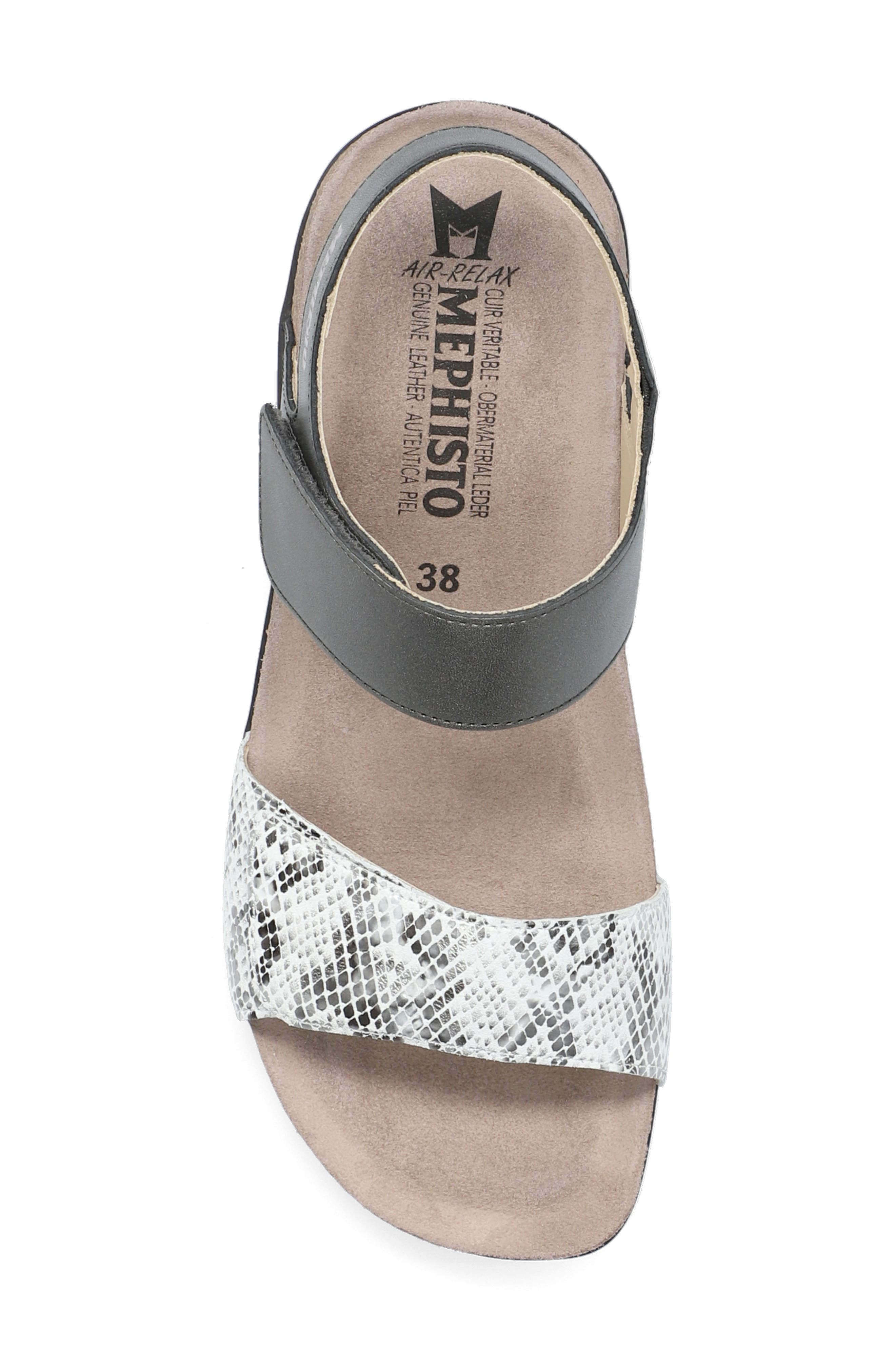 'Agave' Sandal, Alternate, color, DARK GREY LEATHER