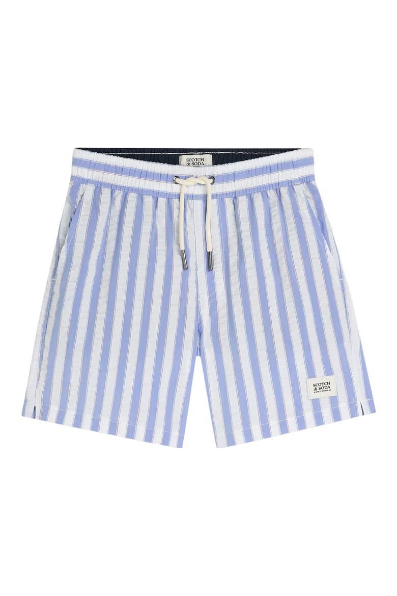 Kids' Midlength Stripe Swim Trunks, Main, color, CLASSIC STRIPE INFINITY