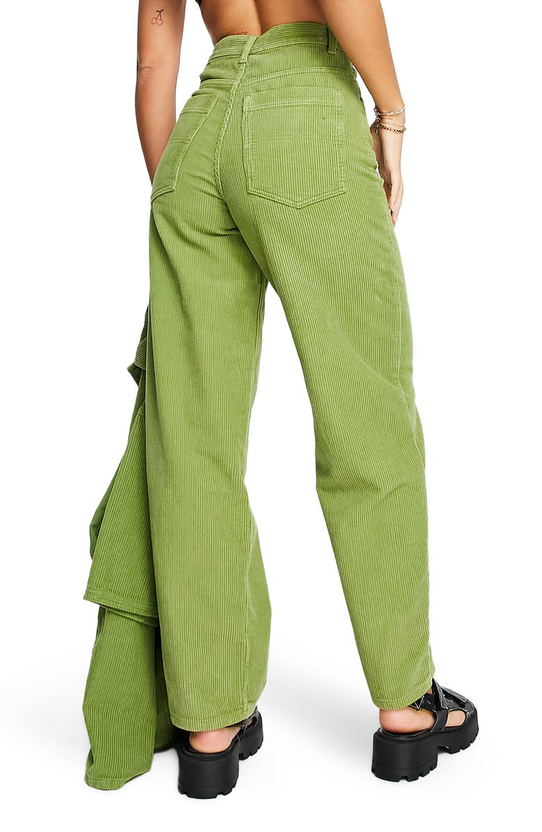 Topshop Baggy Cord High Waist Jeans, Alternate, color, 