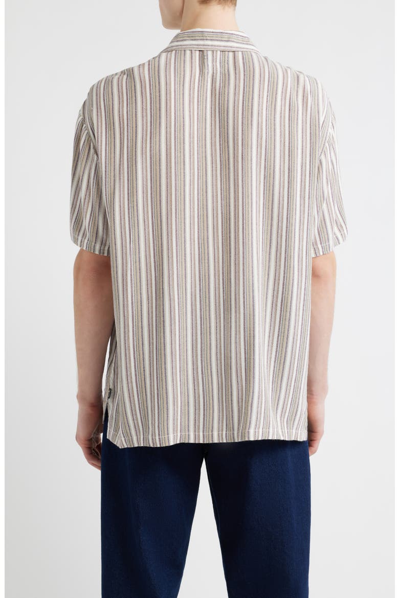 Bunker Twisted Stripe Camp Shirt, Alternate, color, ROBUST RED