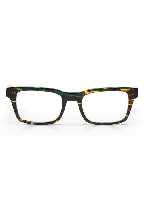 Eyebobs Fare N Square 50mm Square Reading Glasses In Green Tortoise