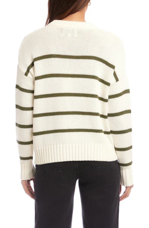 Fifteen Twenty Luca Stripe Crewneck Sweater In Neutral