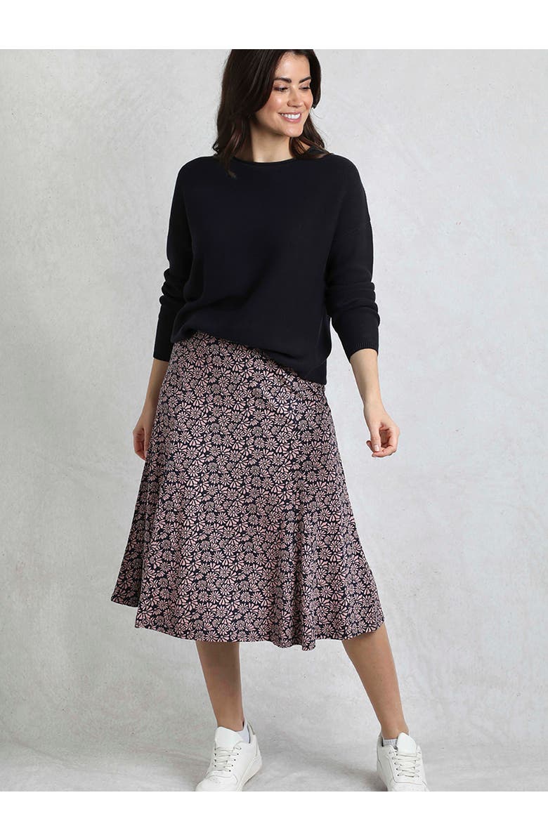Weird Fish Romaro Printed Jersey Midi Skirt, Main, color, Tea Rose