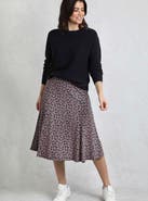 Weird Fish Romaro Printed Jersey Midi Skirt