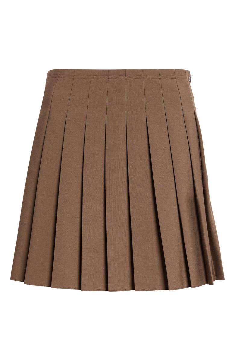 MM6 Maison Margiela Pleated Miniskirt, Main, color, Brown