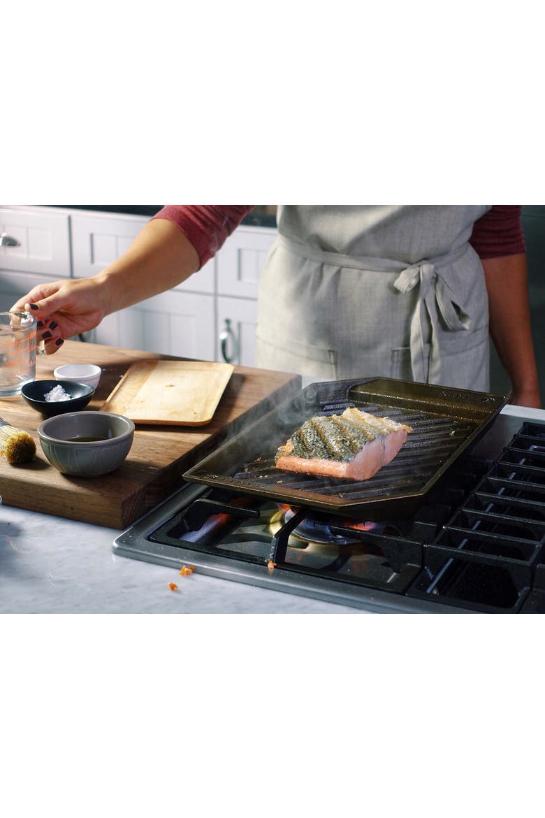 15" Cast Iron Lean Grill Pan, Alternate, color, Black