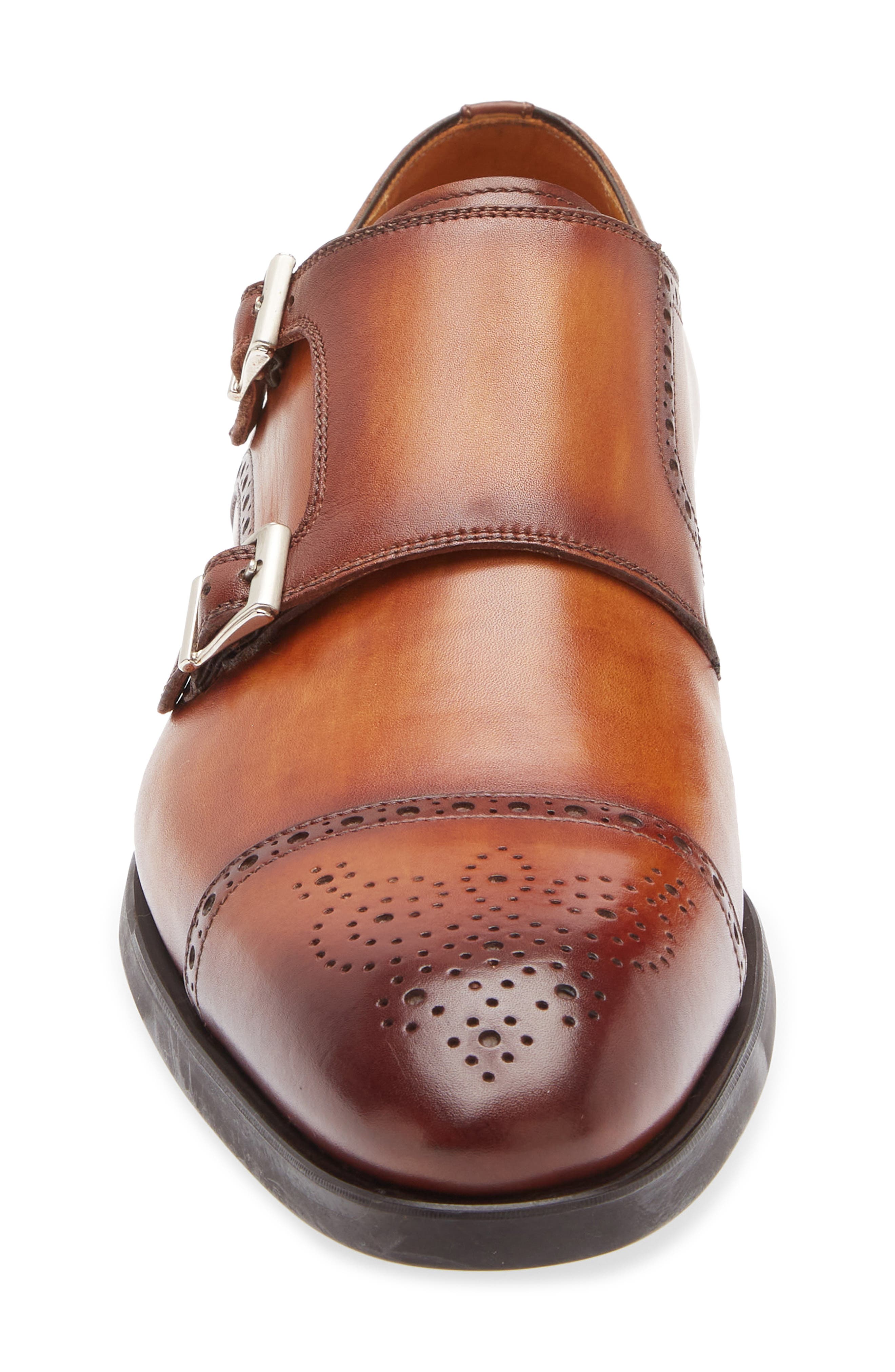 Magnanni Miliano Monk Strap Shoe, Alternate, color, Cuero