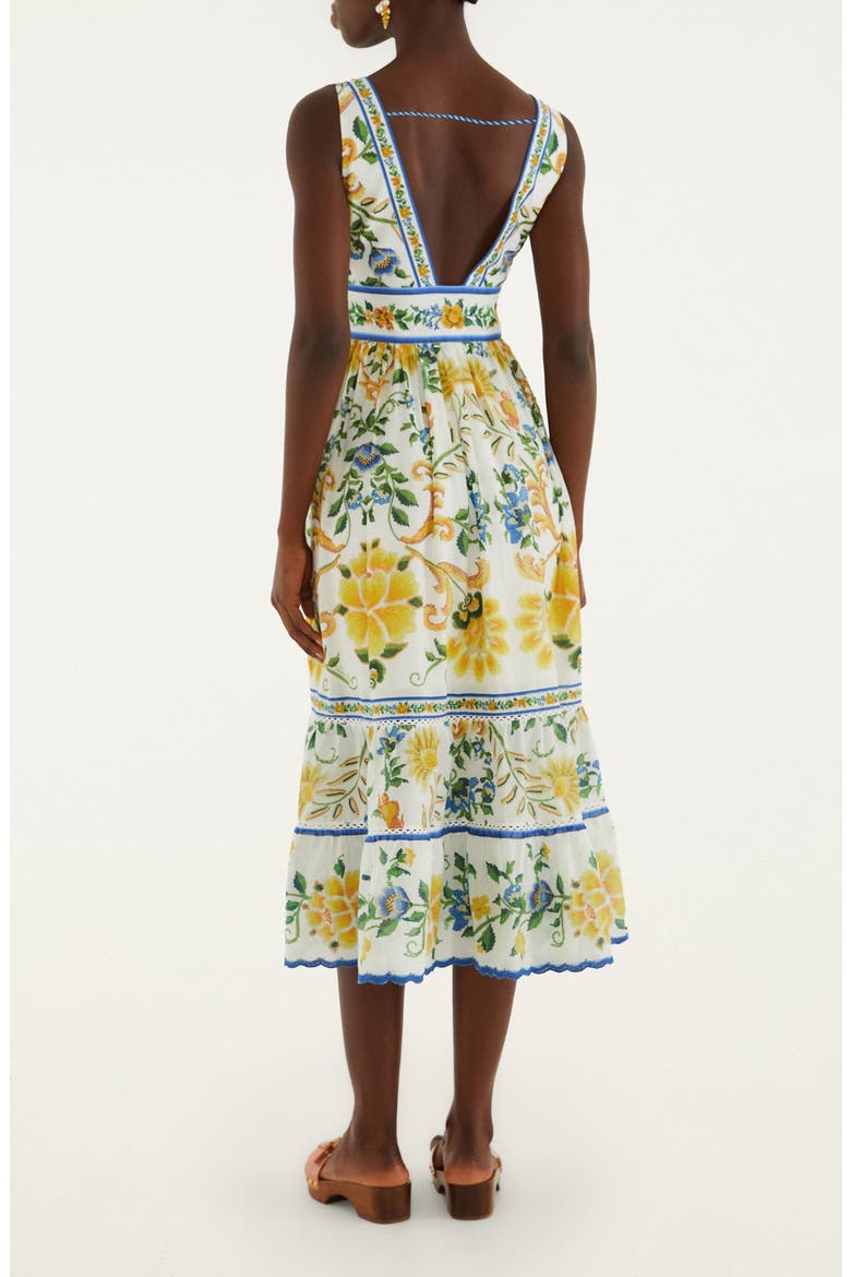 Emily Tapestry Floral Print Midi Dress, Alternate, color, OFF-WHITE