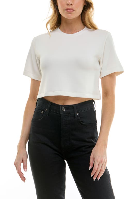 Urban Social Cloud Luxe Crewneck Crop T-shirt In Ivory