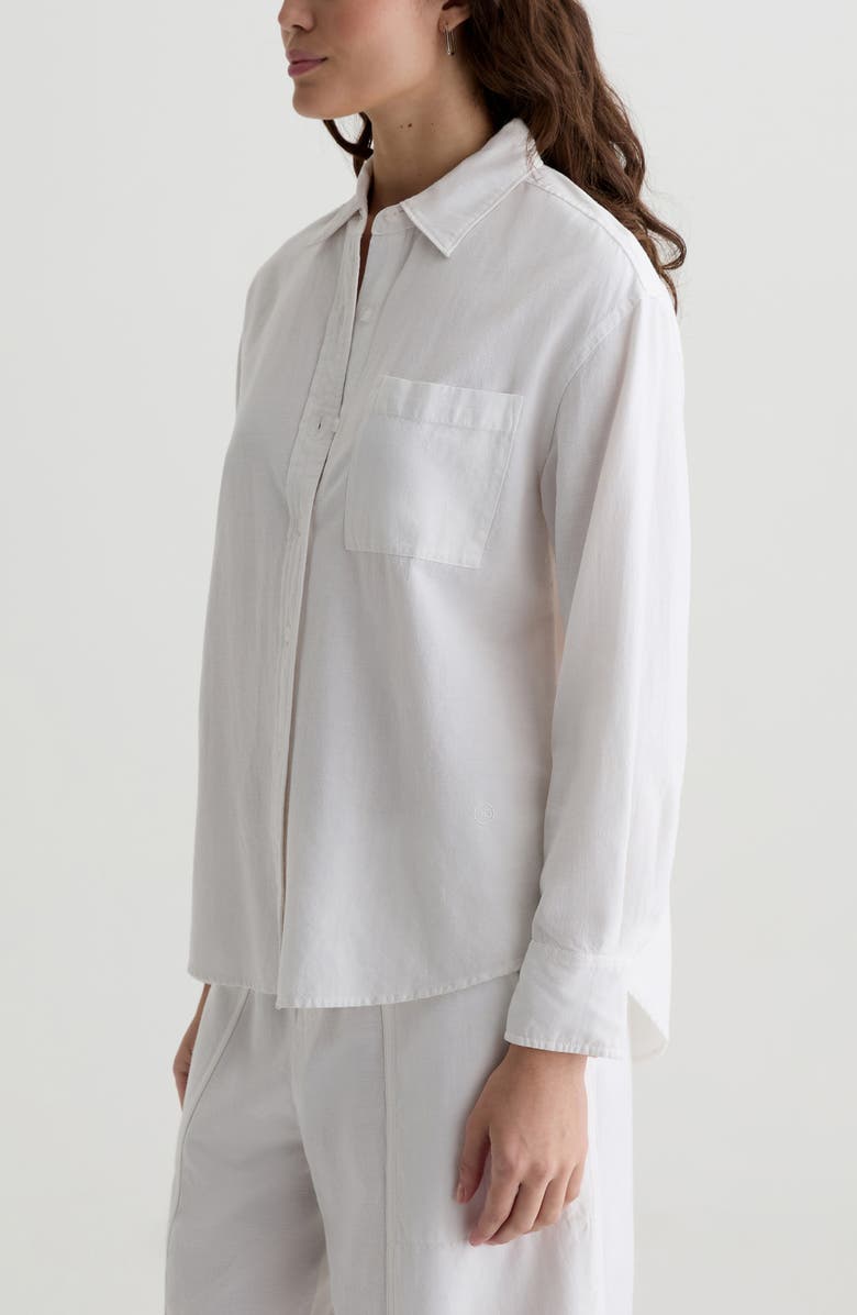 AG Addison Linen Blend Button-Up Shirt, Alternate, color,