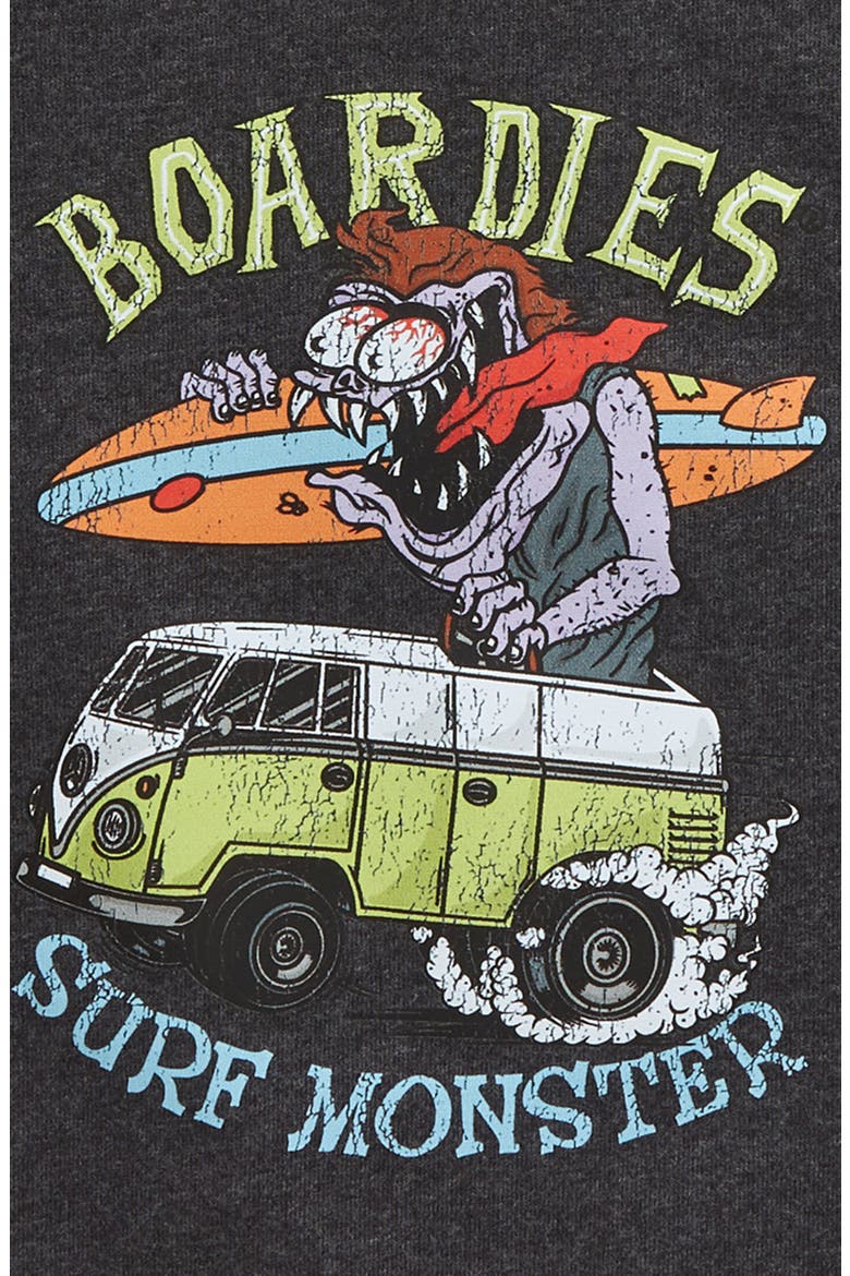 Kids' Surf Monster Organic Cotton Blend Graphic T-Shirt, Alternate, color, STONEWASH GREY