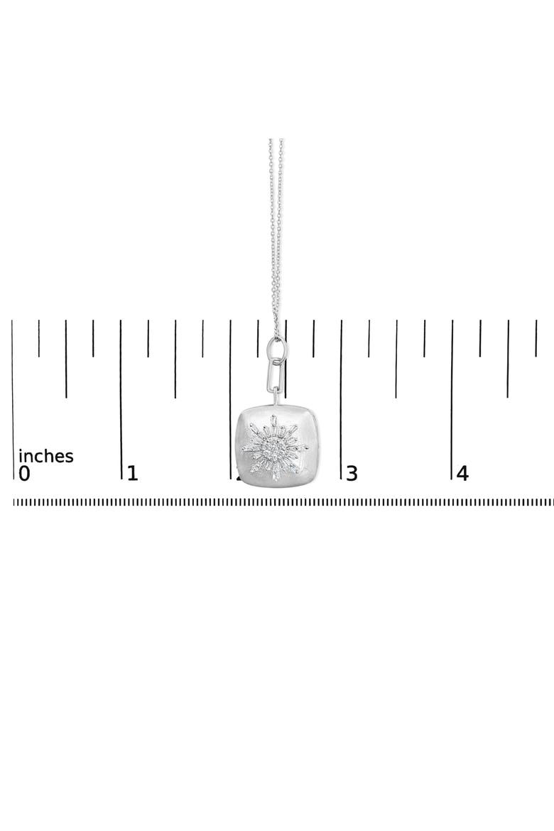 Sterling Silver 1/2 Cttw Diamond Sunburst Medallion Pendant Necklace, Alternate, color, Silver