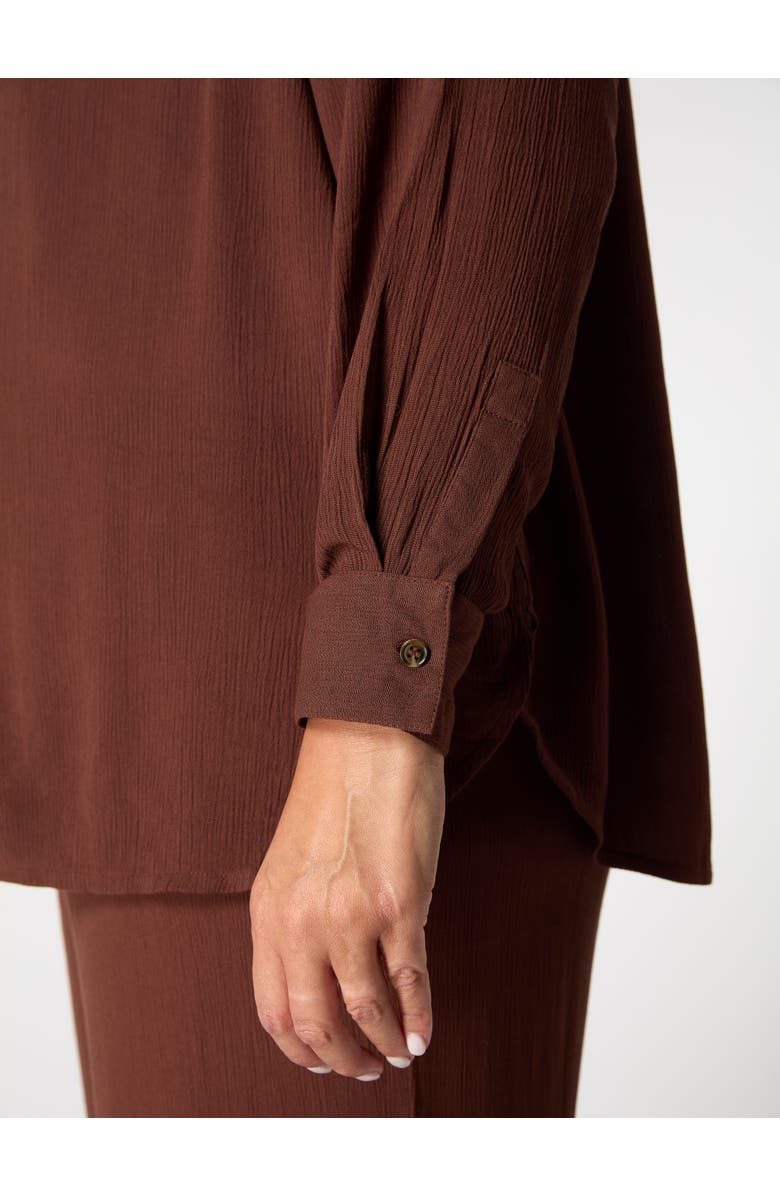 Live Unlimited Crinkle Shirt, Alternate, color, Chocolate