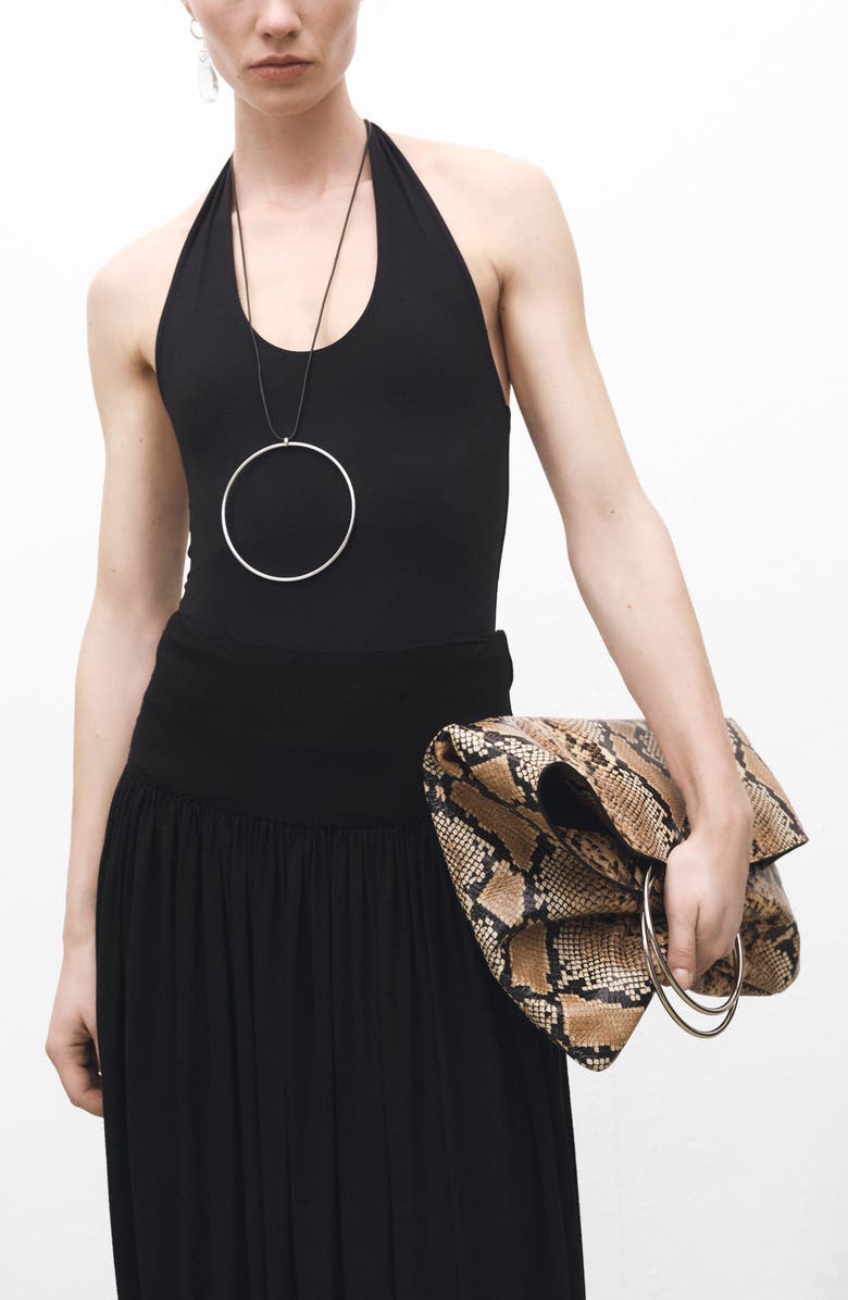 MANGO Open Back Halter Bodysuit, Alternate, color, 