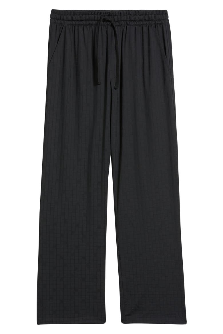 Francis Grid Stretch Nylon Blend Drawstring Pants, Alternate, color, BLACK