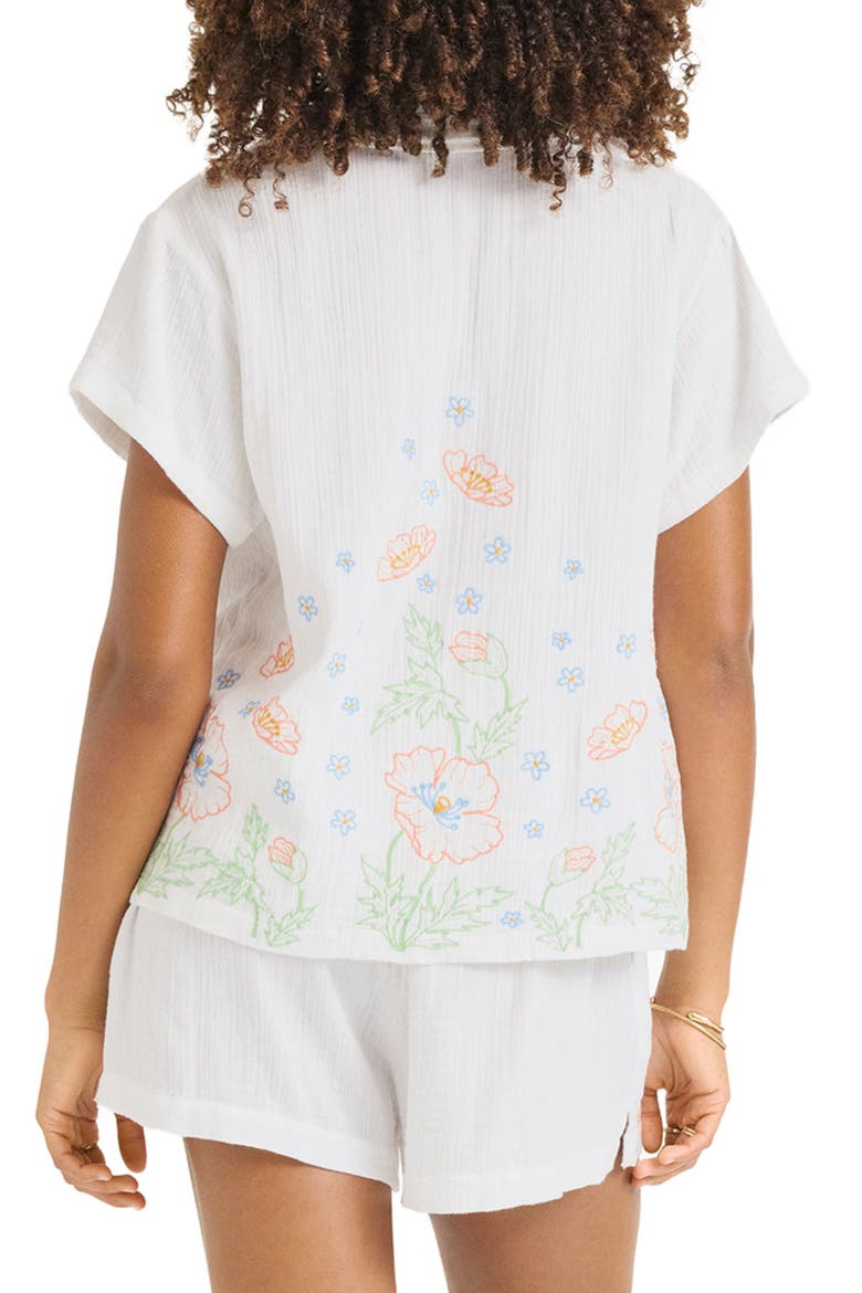 Superbloom Tie Front Cover-Up Shirt, Alternate, color, WHITE