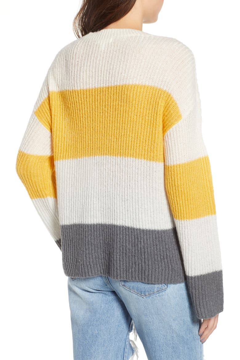 Stripe Pullover, Alternate, color, IVORY EGRET COLORBLOCK