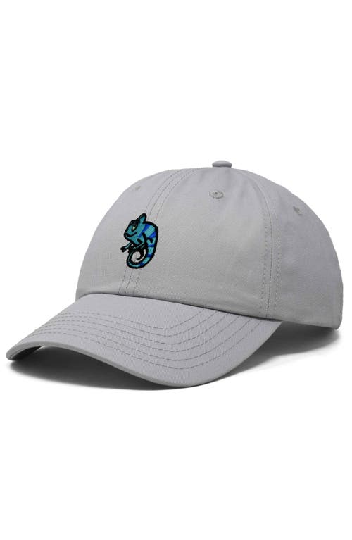 Dalix Chameleon Embroidered Dad Hat In Gray