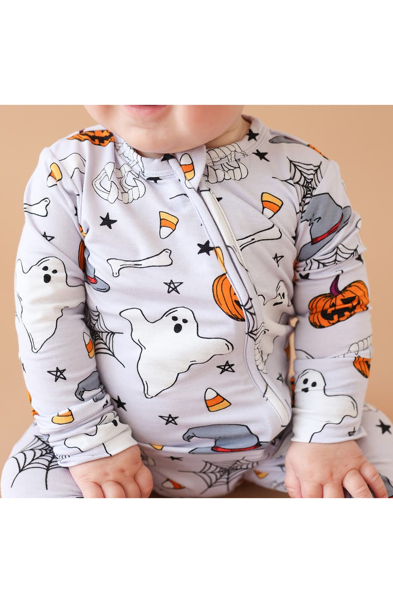 Posh Peanut Fitted Zip Footie, Alternate, color, Grey