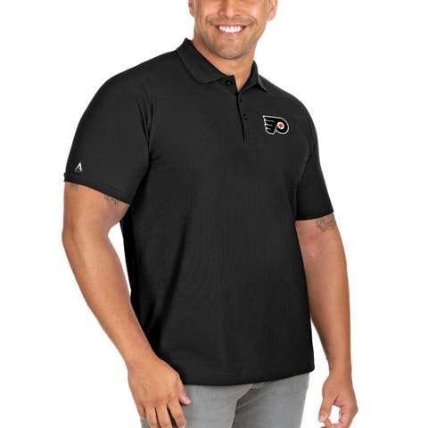 Men's Antigua Black Philadelphia Flyers Big & Tall Legacy Pique Polo