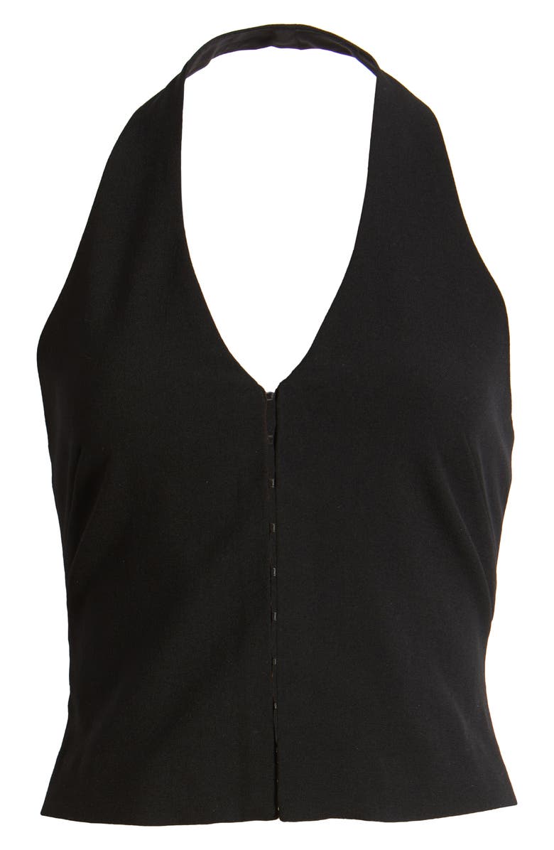 rag & bone Irina Wool Blend Halter Top, Alternate, color, Black