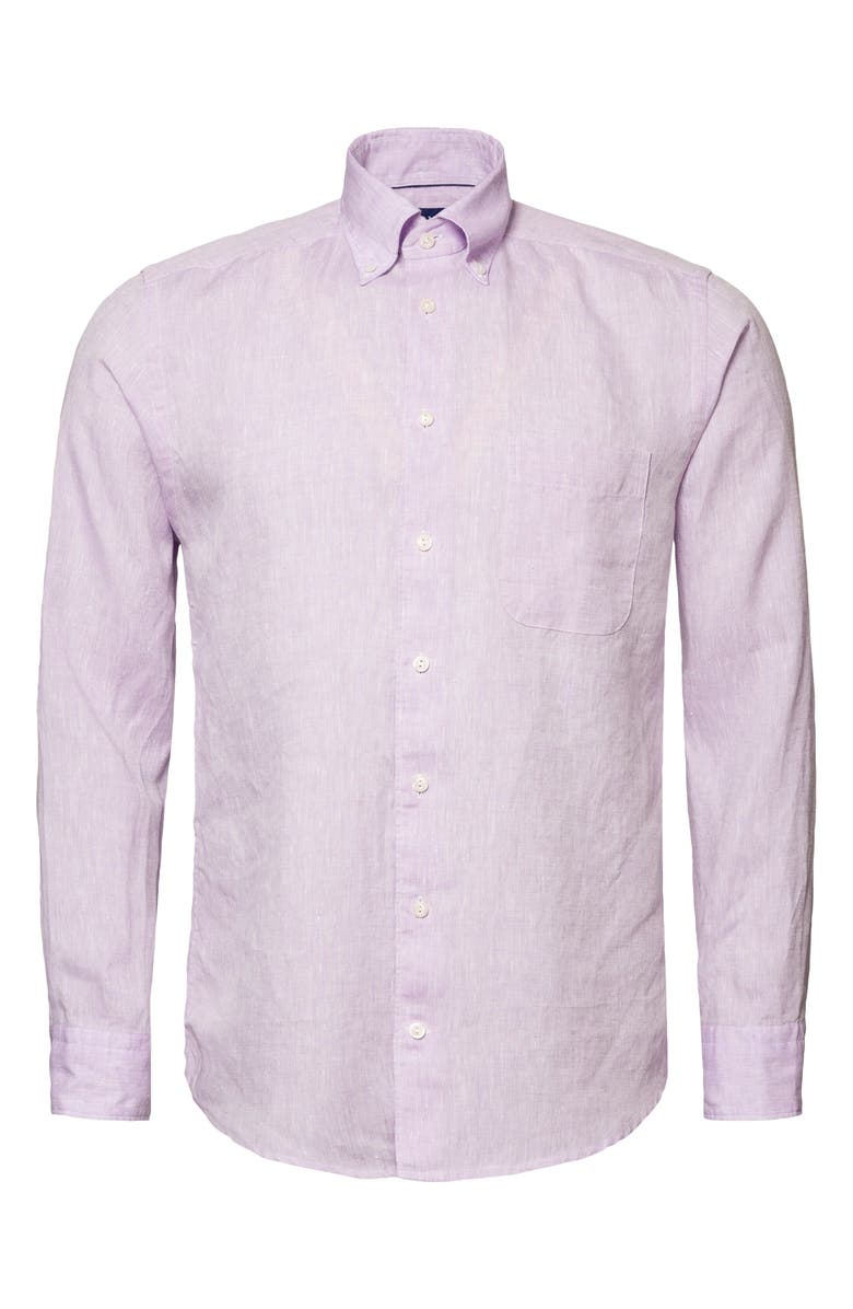 Eton Contemporary Fit Linen Dress Shirt, Alternate, color, 