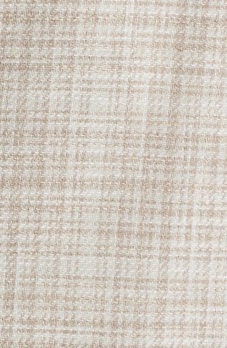 BOSS Jeff Regular Fit Tan Shadow Check Stretch Wool & Silk Blend Sport Coat, Alternate, color, Open White