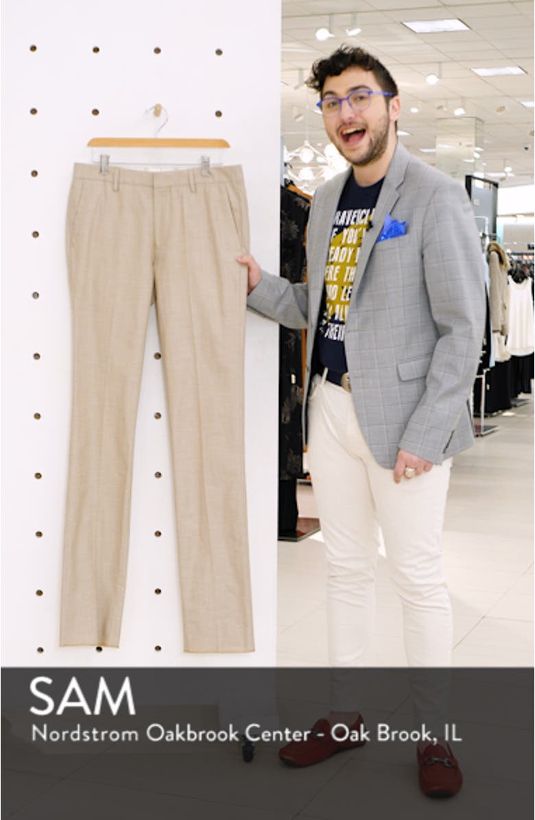 Slim Fit Flat Front Solid Cotton Dress Pants, sales video thumbnail