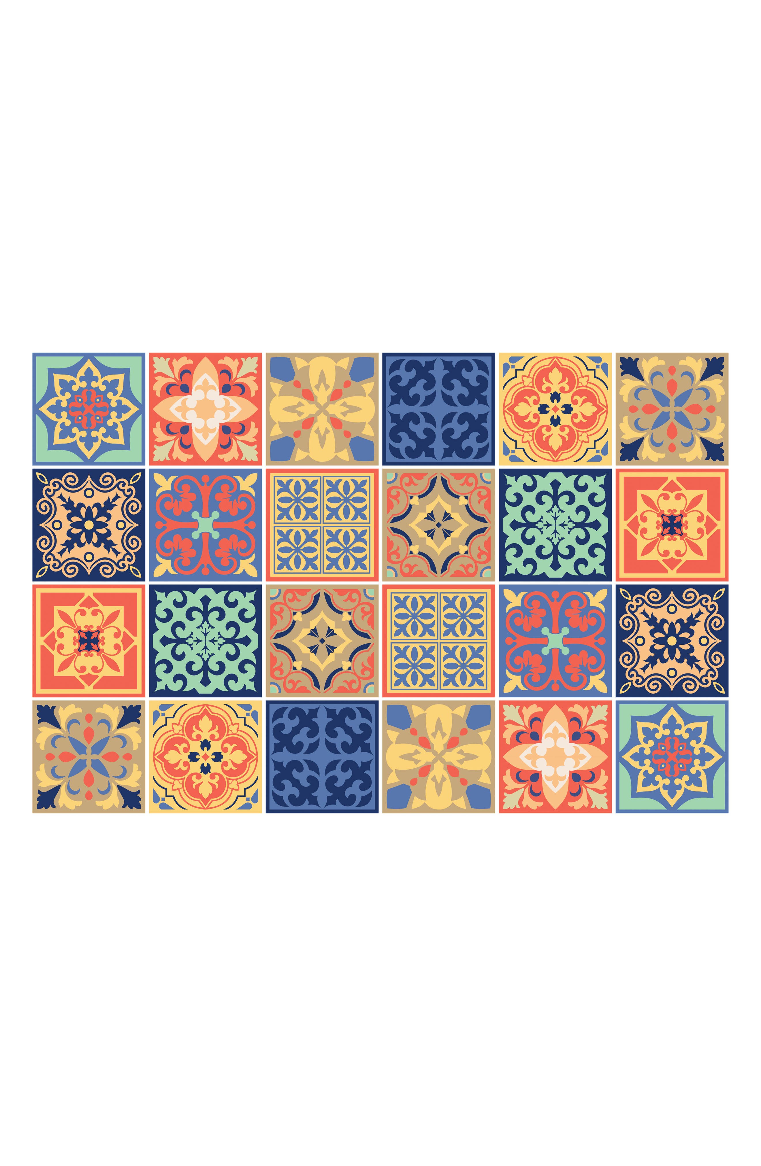 WALPLUS Mara Colorful Peel and Stick Tiles - Pack of 3