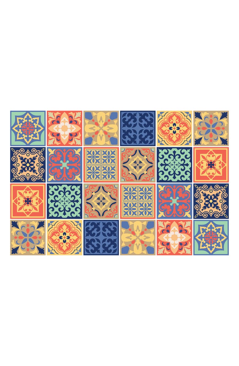 WALPLUS Mara Colorful Peel and Stick Tiles - Pack of 3, Main, color, Colorful
