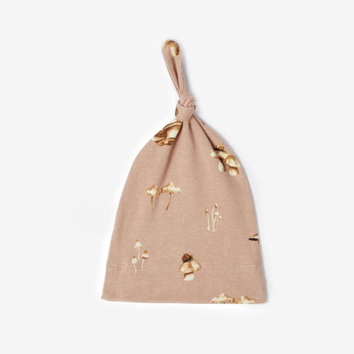 Milkbarn Organic Cotton Newborn Gown And Hat Set In Brown