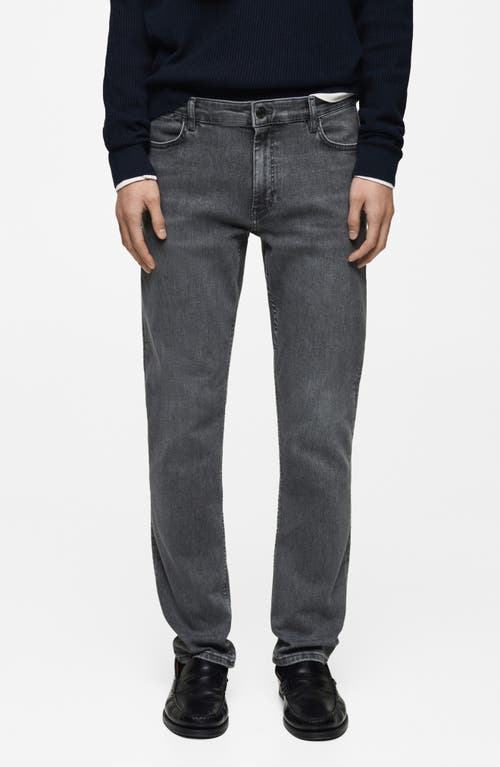 Mango 100% Wool Medium-knit Sweater Dark Heather Grey In Denim Grey