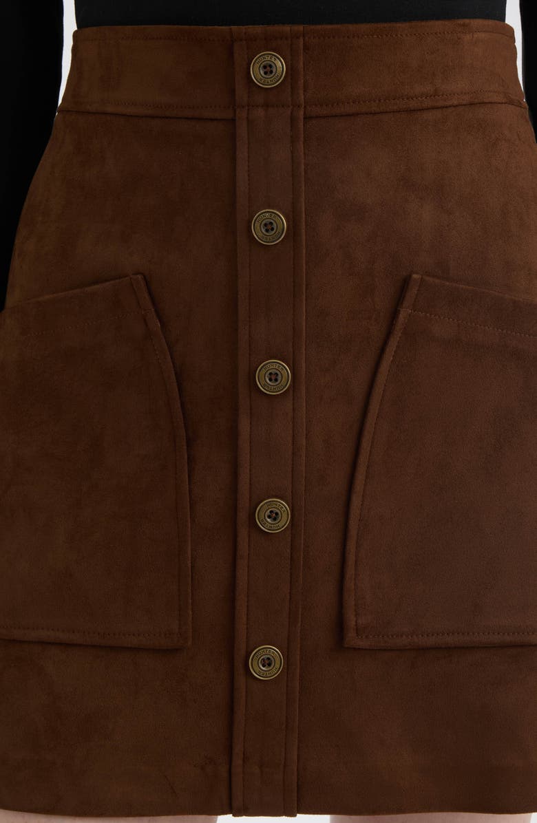 Hunter Faux Suede Miniskirt, Alternate, color, Brown