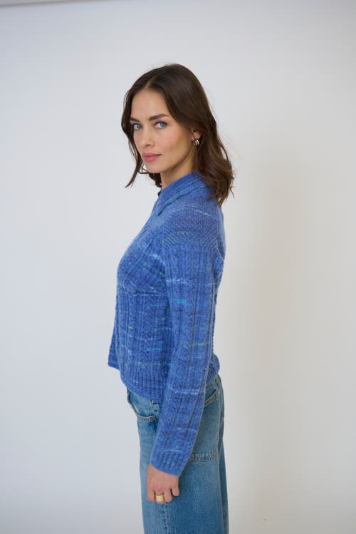 Central Park West Rayna Spacedye Open Stitch Yoke Sweater In Animal Print