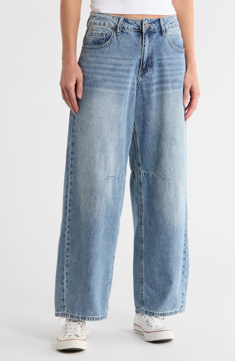 FLYING ANGEL Wide Darted Barrel Leg Jeans, Main, color, Vintage Wash