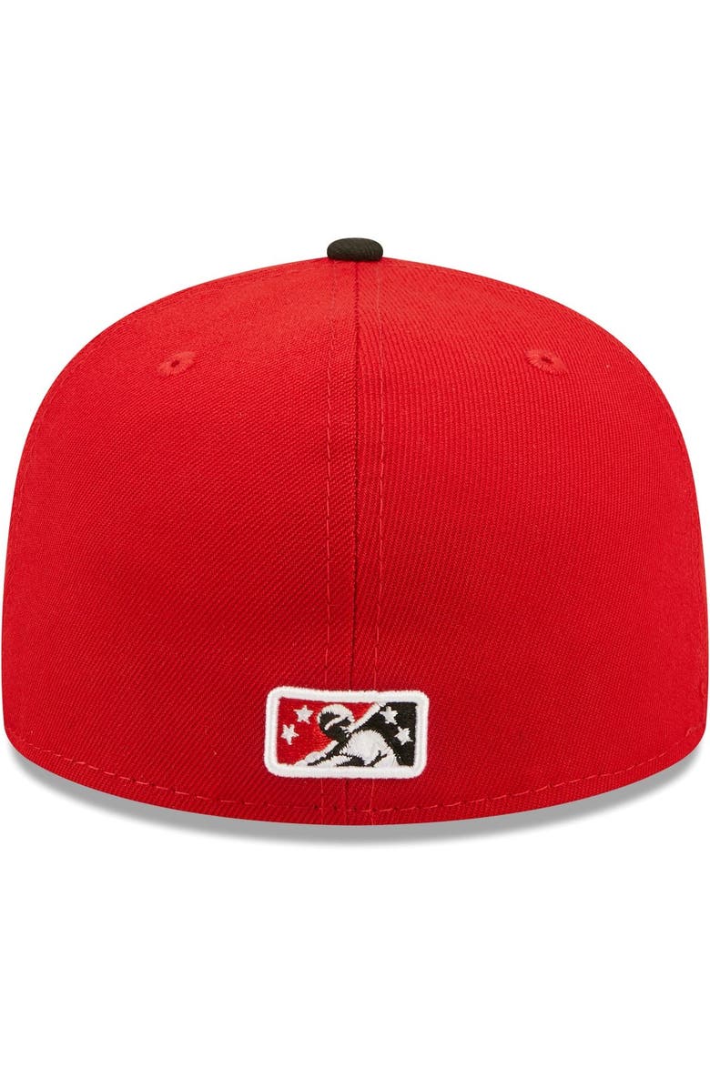 New Era Men's New Era Red Hickory Crawdads Authentic Collection Team Home 59FIFTY Fitted Hat, Alternate, color, Red