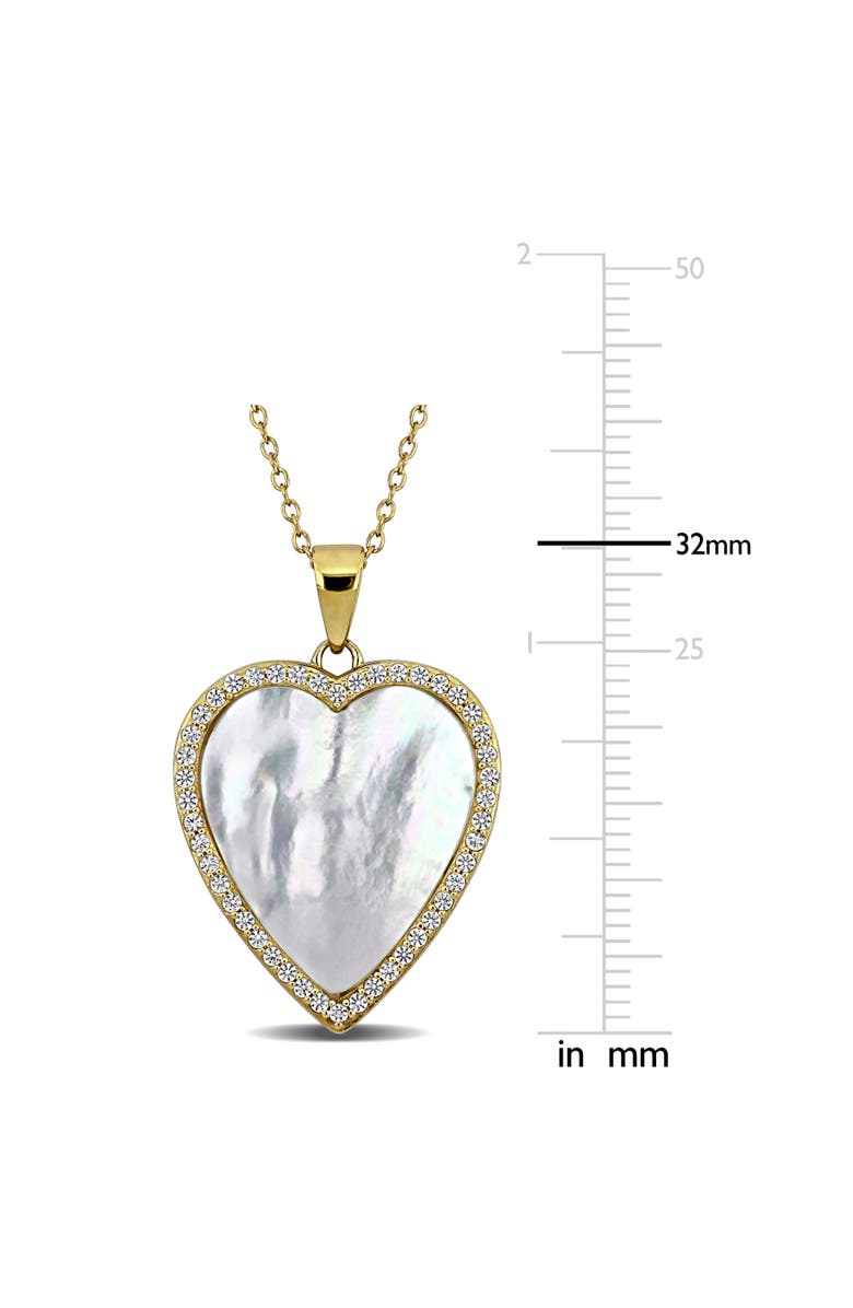 Julianna B. Stone & Created White Sapphire Heart Necklace, Alternate, color, Mother Of Pearl