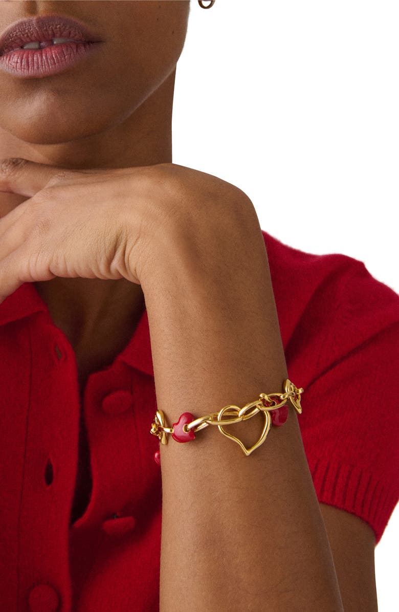 Kate Spade New York charm bracelet, Alternate, color, Dark Scarlet