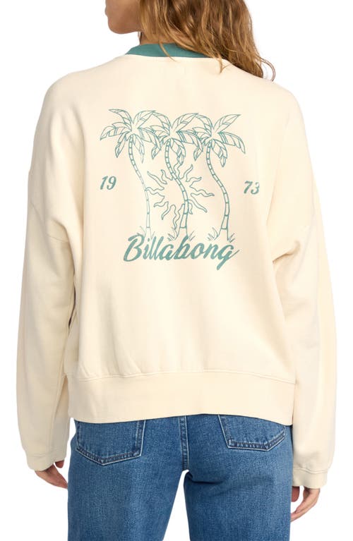 Billabong Triple Palms Crewneck Fleece Graphic Sweatshirt In Burgundy