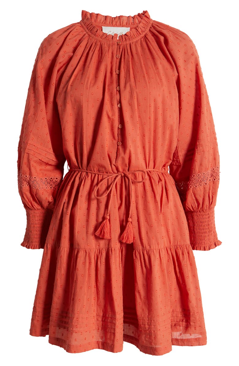 Cleobella Meadow Long Sleeve Organic Cotton Dobby Dress, Alternate, color, Dawn Pink